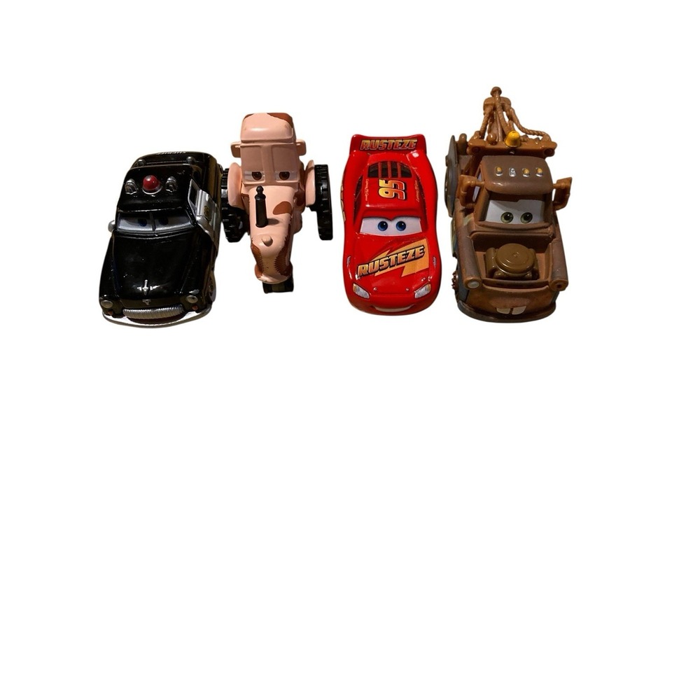 Disney Pixar Cars Tipping Tractor Lightning McQueen Tow-Mater Sheriff Police